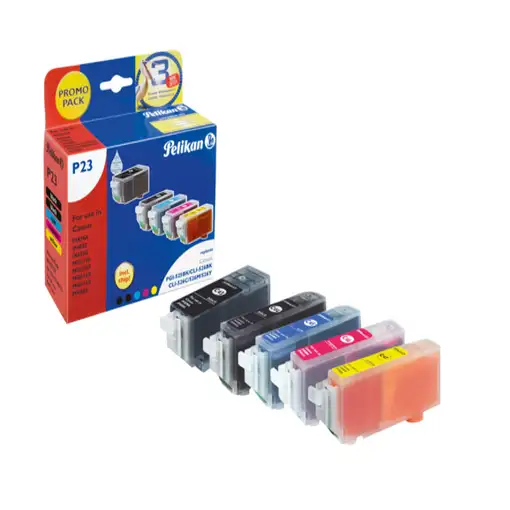 Pelikan P23 cartucho de tinta 5 pieza(s) Negro, Cian, Magenta, Amarillo