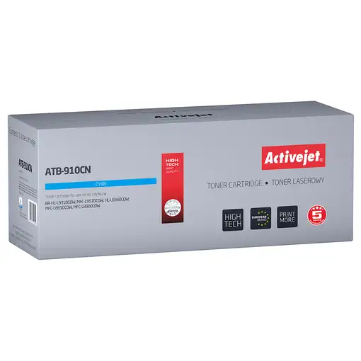 Activejet toner ATB-910CN (sustitución Brother TN-910C; Supreme; 9000 páginas; azu