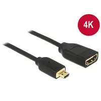 DeLOCK 0.2m, HDMI-A/HDMI Micro-D cable HDMI 0,2 m HDMI tipo D (Micro) HDMI tipo A