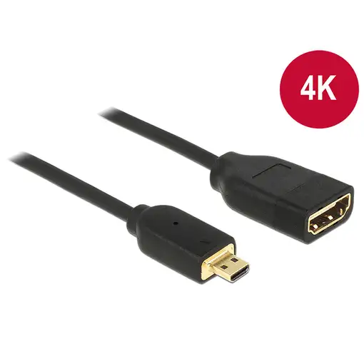 DeLOCK 0.2m, HDMI-A/HDMI Micro-D cable HDMI 0,2 m HDMI tipo D (Micro) HDMI tipo A