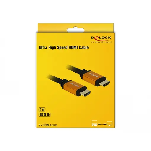 DeLOCK 85727 cable HDMI 1 m HDMI tipo A (Estándar) Negro, Oro