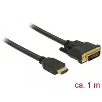 DeLOCK 85652 adaptador de cable de vídeo 1 m HDMI tipo A (Estándar) DVI Negro