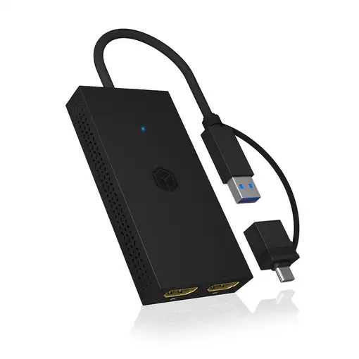 ICY BOX IB-SPL1029AC Adaptador gráfico USB 3840 x 2160 Pixeles Negro