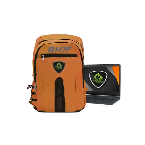 KeepOut BK7F mochila Negro, Naranja Imitación piel, Nylon