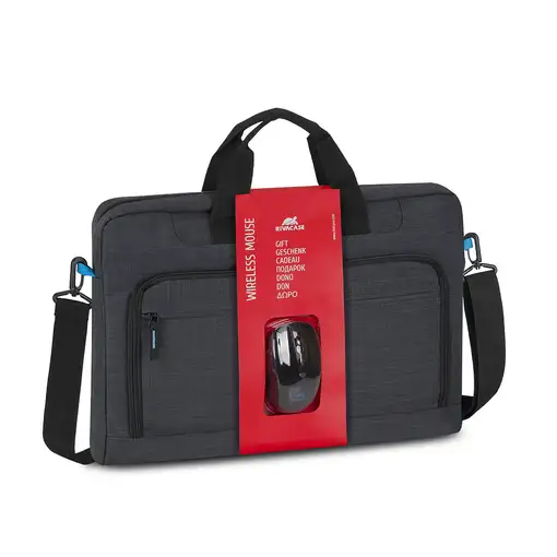 Rivacase Regent 8058 43,9 cm (17.3") Bandolera Negro, Cian
