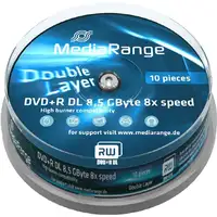 MediaRange MR466 DVD en blanco 8,5 GB DVD+R DL 10 pieza(s)