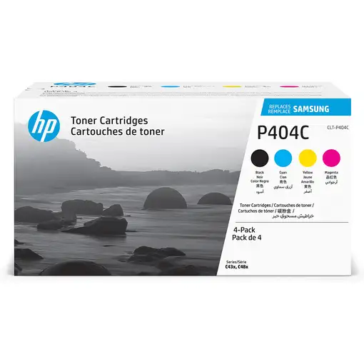 Samsung Paquete de 4 Cartuchos de Tóner Original HP CLT-P404C cian/magenta/amarill