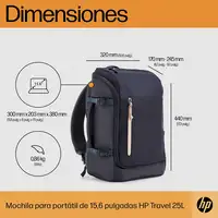 HP Mochila para portátil Travel de 15,6 pulgadas y 25 litros azul