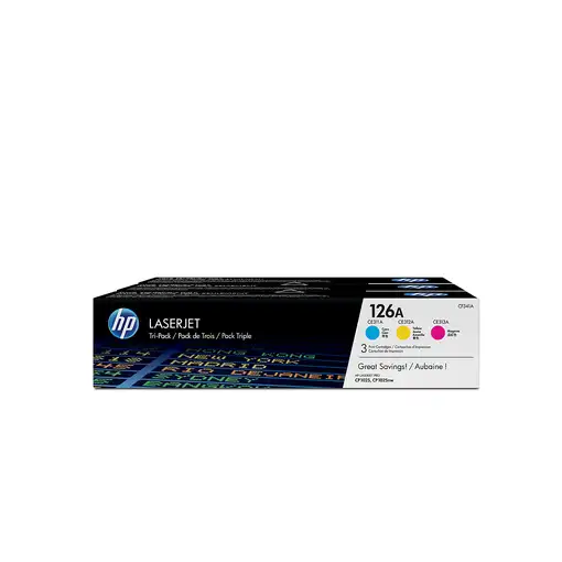 HP Pack de ahorro de 3 cartuchos de tóner original LaserJet 126A cian/magenta/amar