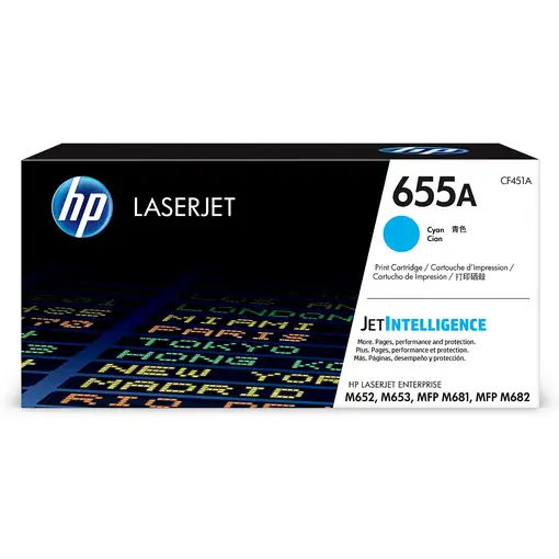 HP Cartucho de tóner Original LaserJet 655A cian