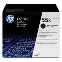 HP Pack de ahorro de 2 cartuchos de tóner original LaserJet 55X de alta capacidad