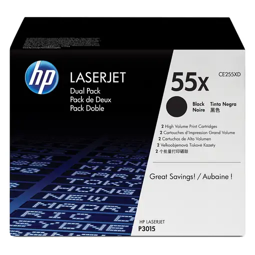 HP Pack de ahorro de 2 cartuchos de tóner original LaserJet 55X de alta capacidad