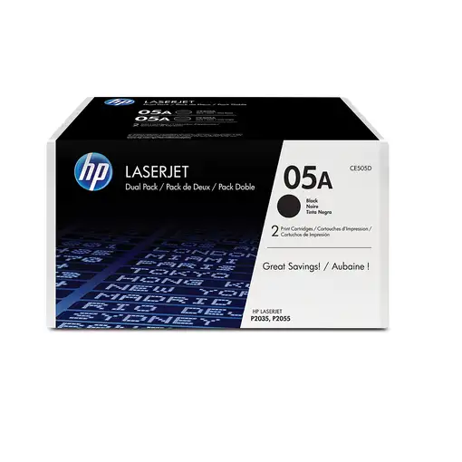 HP Pack de 2 cartuchos de tóner originales 05A LaserJet negro