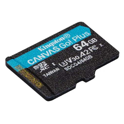 Kingston Technology 64GB microSDXC Canvas Go Plus Gen4 200R A2 U3 Paquete individu