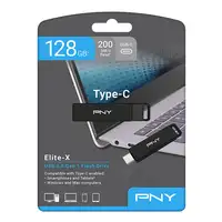 PNY Elite-X unidad flash USB 128 GB USB Tipo C 3.2 Gen 1 (3.1 Gen 1) Negro
