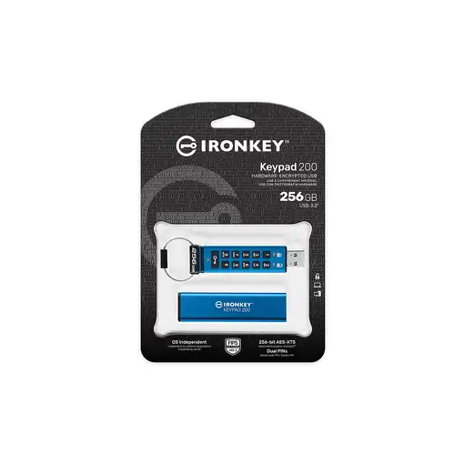 Kingston Technology IronKey Keypad 200 de 256 GB, FIPS 140-3 nivel 3 (pendiente) c
