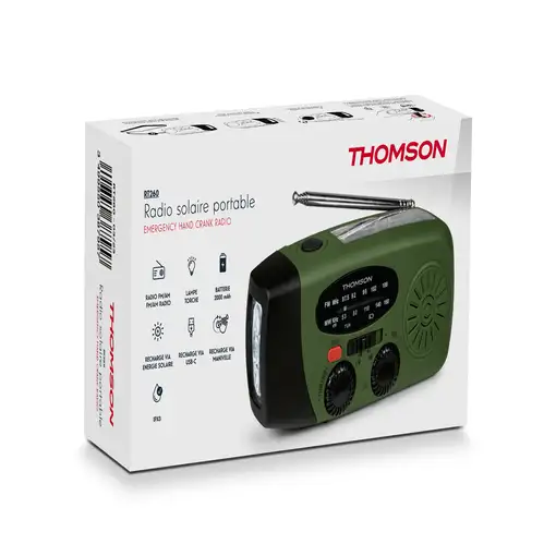 Radio Solar de Emergencia,Powerbank,SOS,Doméstica/Camping Thomson RT260
