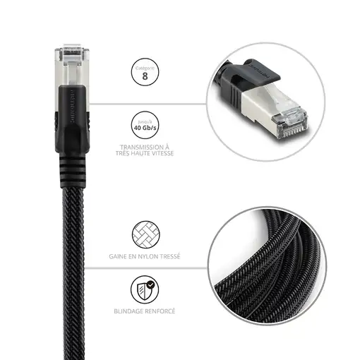 Cable Ethernet CAT 8 reforzado macho/macho 3m 395632 METRONIC