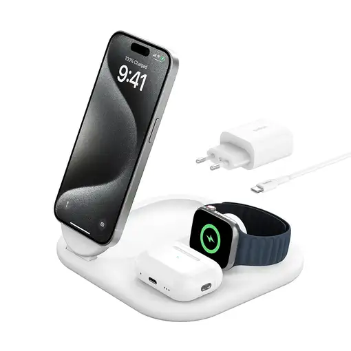 Belkin BoostCharge Auriculares, Smartphone, Reloj inteligente Blanco USB Cargador