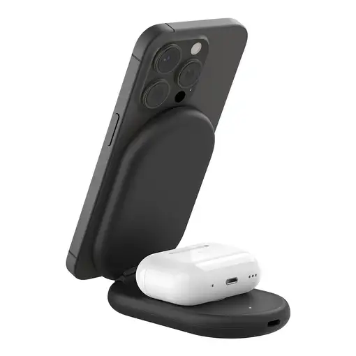Belkin BoostCharge Auriculares, Smartphone Negro USB Cargador inalámbrico Carga rá