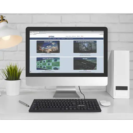 Manhattan 179324 teclado Oficina USB QWERTY Inglés Negro