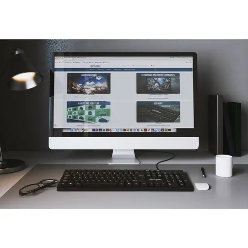 Manhattan 179324 teclado Oficina USB QWERTY Inglés Negro