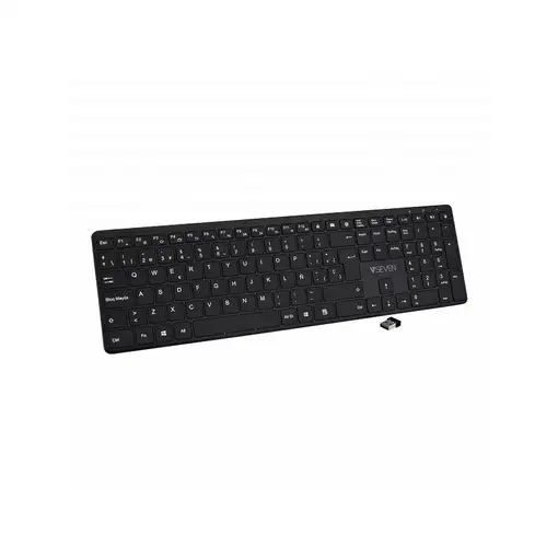 V7 Teclado Bluetooth KW550ESBT de 2,4 GHz, modo dual, QWERTY español: negro