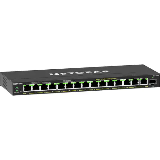 NETGEAR 16-Port High-Power PoE+ Gigabit Ethernet Plus Switch (231W) with 1 SFP por
