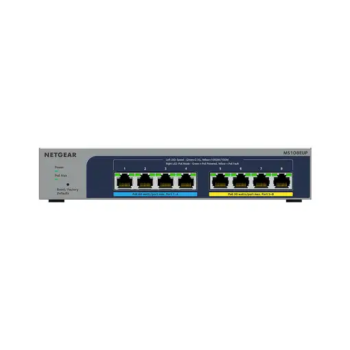 NETGEAR 8-port Ultra60 PoE++ Multi-Gigabit (2.5G) Ethernet Plus Switch Gestionado