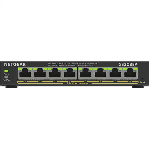 NETGEAR 8-Port Gigabit Ethernet PoE+ Plus Switch (GS308EP) Gestionado L2/L3 Gigabi