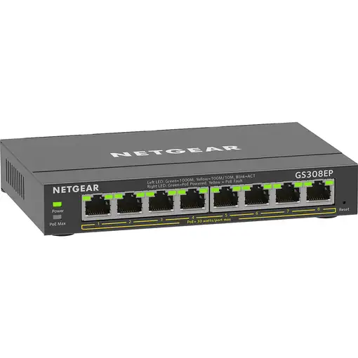 NETGEAR 8-Port Gigabit Ethernet PoE+ Plus Switch (GS308EP) Gestionado L2/L3 Gigabi