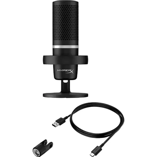 Micrófono USB HyperX DuoCast (negro) - iluminación RGB
