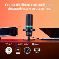 Micrófono USB HyperX DuoCast (negro) - iluminación RGB
