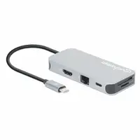 Manhattan Docking Station para conexión USB-C 8 en 1 con entrega de energía