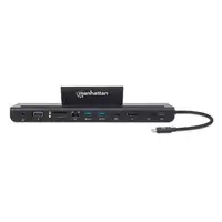 Manhattan Docking station de USB-C a 11 puertos, para tres monitores, con MST