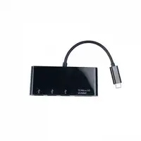 V7 Adattatore USB nero da USB-C maschio a 3 x USB 3.0 A femmina, Micro SD, SD/MMC