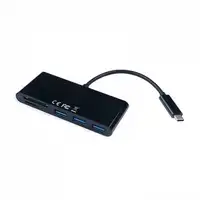 V7 Adattatore USB nero da USB-C maschio a 3 x USB 3.0 A femmina, Micro SD, SD/MMC