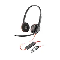 POLY Auriculares Blackwire 3220 estéreo USB-C + adaptador USB-C/A (paquete)
