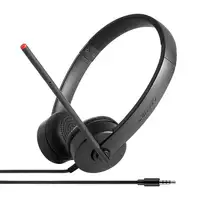 Lenovo Stereo Analog Auriculares Alámbrico Diadema Oficina/Centro de llamadas Negr