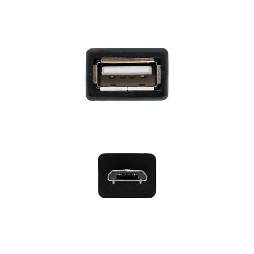 Nanocable CABLE USB 2.0 OTG, TIPO MICRO B/M-A/H, NEGRO, 15 CM