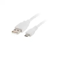 Lanberg CA-USBM-10CC-0010-W cable USB USB 2.0 1 m Micro-USB A USB A Blanco