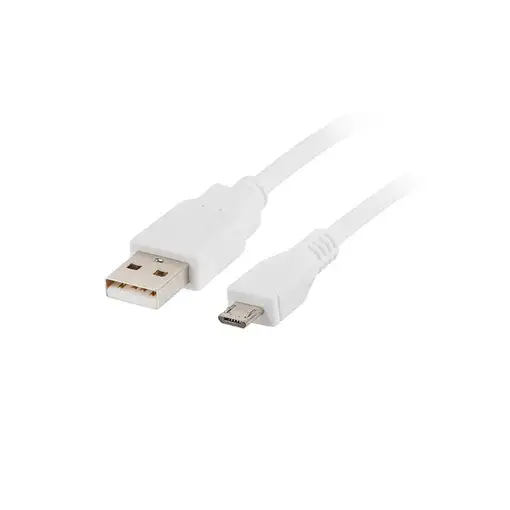 Lanberg CA-USBM-10CC-0010-W cable USB USB 2.0 1 m Micro-USB A USB A Blanco
