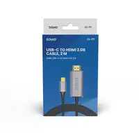 Savio USB-C to HDMI 2.0B cable 2m silver / black gold tips CL-171 cable HDMI USB C
