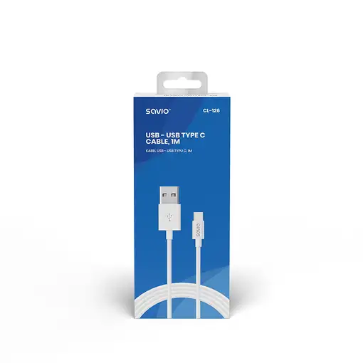 Savio CL-126 cable USB USB 2.0 1 m USB C USB A Blanco