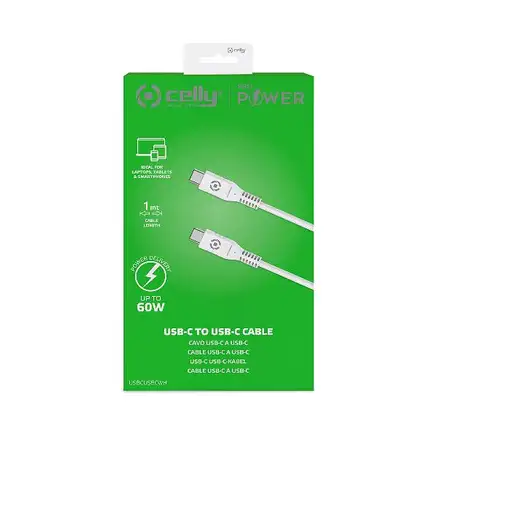 Celly USBCUSBCWH cable USB 1 m USB C Blanco