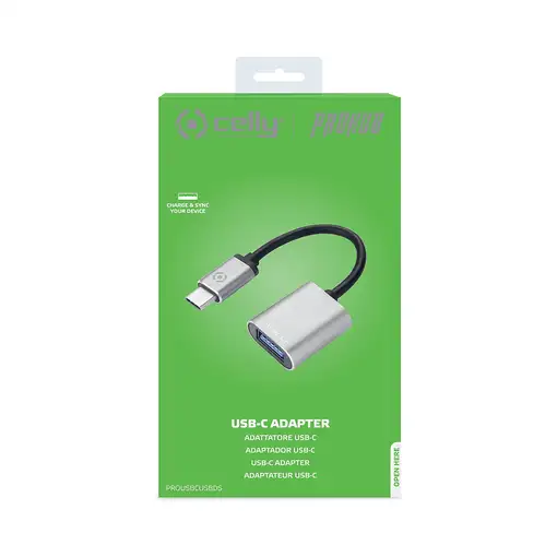 Celly PROUSBCUSBDS cable USB USB 3.2 Gen 1 (3.1 Gen 1) USB C USB A Plata