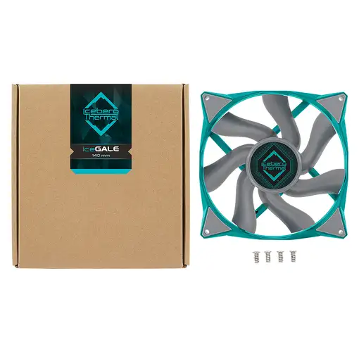 Iceberg Thermal IceGALE Carcasa del ordenador Ventilador 14 cm Verde azulado 1 pie