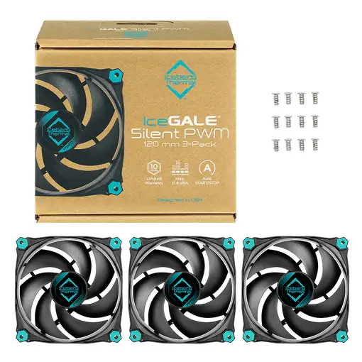 Iceberg Thermal IceGALE Silent PWM Carcasa del ordenador Ventilador 12 cm Negro 3