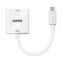 Lindy 43339 adaptador de cable de vídeo 0,1 m USB Tipo C HDMI Blanco