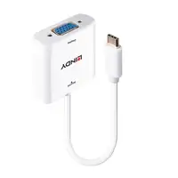 Lindy 43355 adaptador de cable de vídeo USB Tipo C VGA (D-Sub) Blanco
